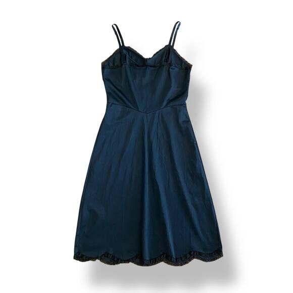 Henson Kickernick Black Vintage Satin Lace Slip Dress Size 11 Boho, Indie - Picture 5 of 7